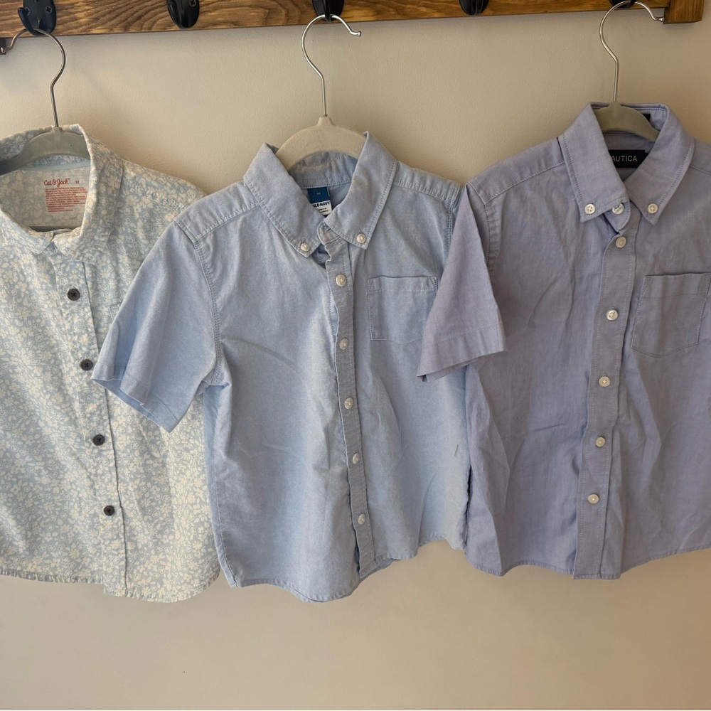 3 5T Blue Button Down Shirts from Old Navy, Nautica & Cat &Jack